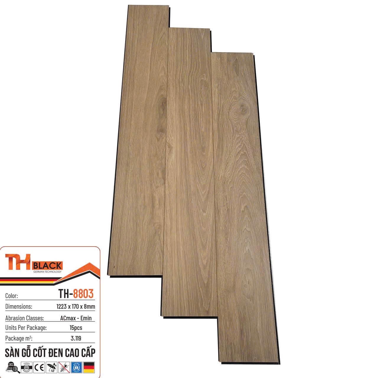 Sàn gỗ cốt đen THblack 8mm mã TH-8803