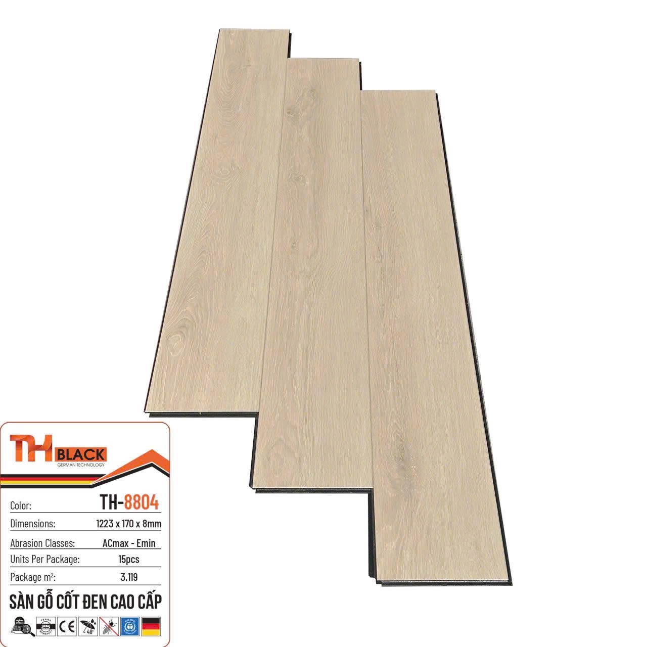 Sàn gỗ cốt đen THblack 8mm mã TH-8804