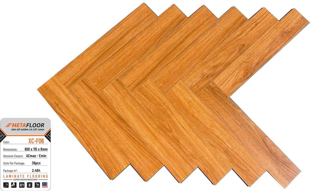 Sàn gỗ cốt xanh xương cá Metafloor 8mm mã XC-F06
