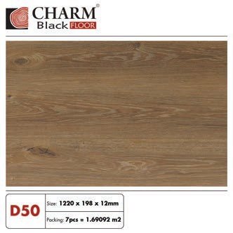 Sàn gỗ Charmwood cốt đen 12mm mã D50