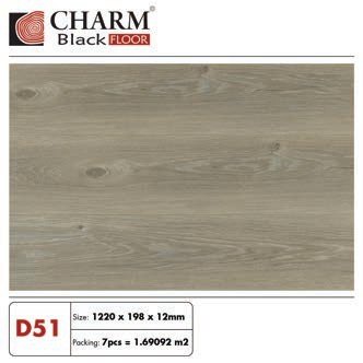 Sàn gỗ Charmwood cốt đen 12mm mã D51