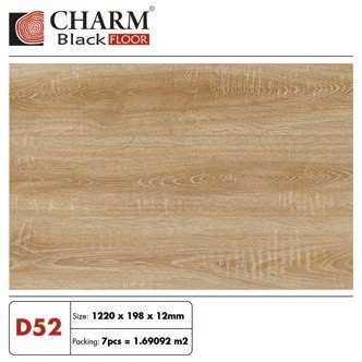 Sàn gỗ Charmwood cốt đen 12mm mã D52