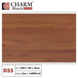 Sàn gỗ Charmwood cốt đen 12mm mã D55