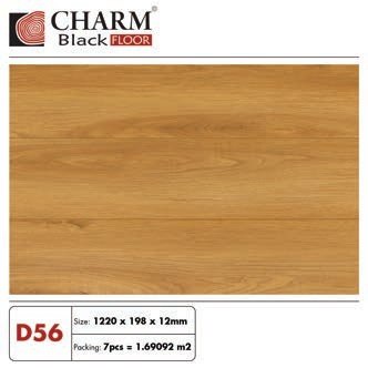 Sàn gỗ Charmwood cốt đen 12mm mã D57