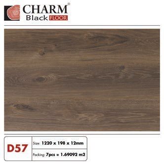 Sàn gỗ Charmwood cốt đen 12mm mã D58