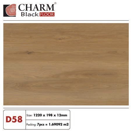Sàn gỗ Charmwood cốt đen 12mm mã D59