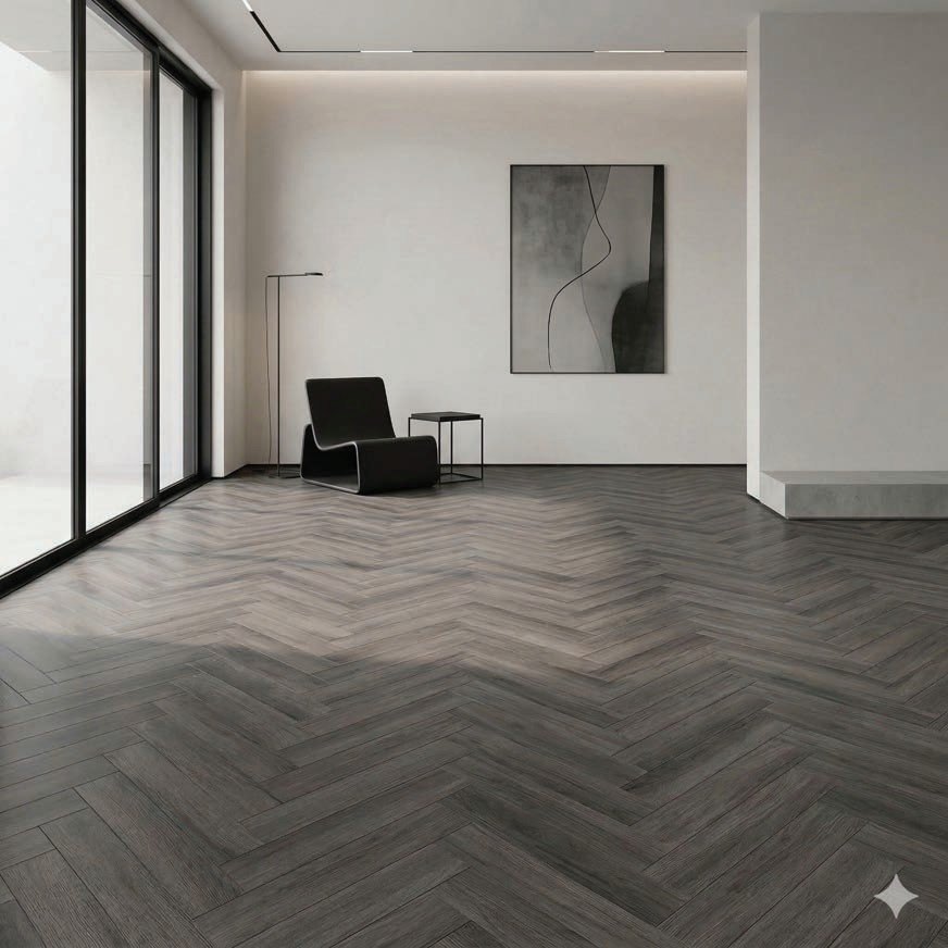 Sàn gỗ Charmwood cốt đen 12mm xương cá