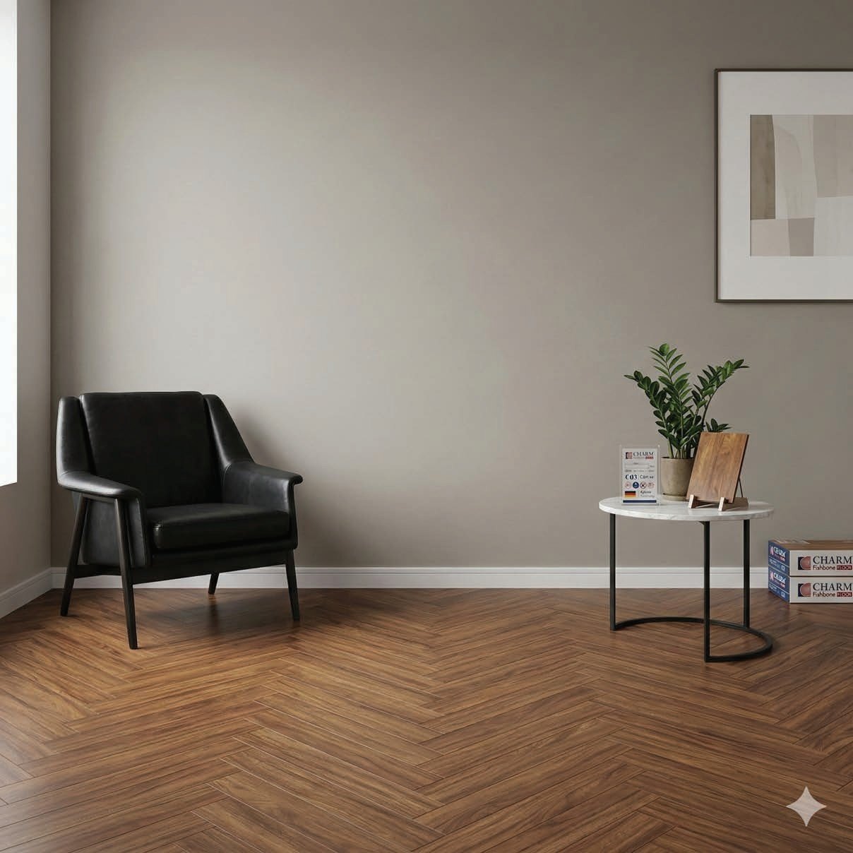 Sàn gỗ Charmwood cốt xanh 12mm xương cá
