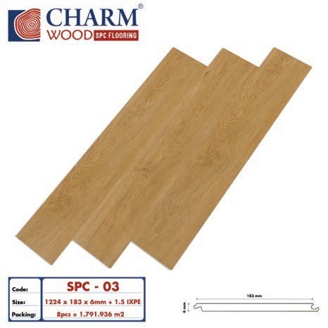 Sàn nhựa Charmwood SPC 6mm + IXPE 1.5mm mã SPC-04