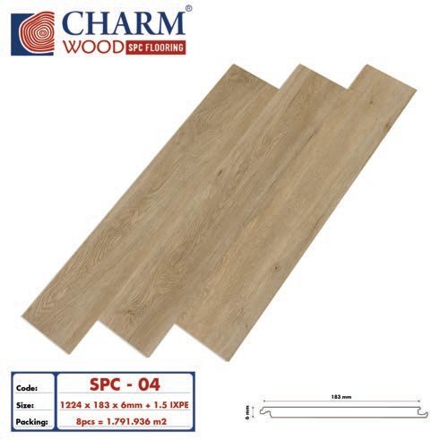 Sàn nhựa Charmwood SPC 6mm + IXPE 1.5mm mã SPC-05
