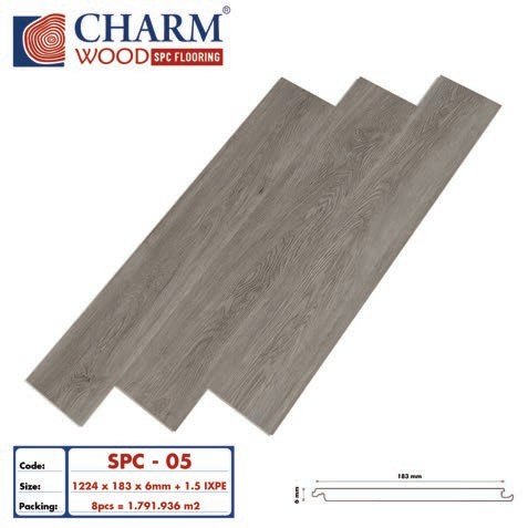 Sàn nhựa Charmwood SPC 6mm + IXPE 1.5mm mã SPC-06