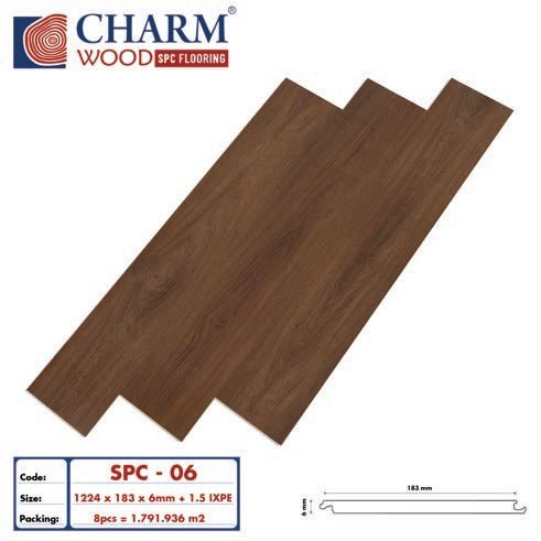 Sàn nhựa Charmwood SPC 6mm + IXPE 1.5mm mã SPC-07