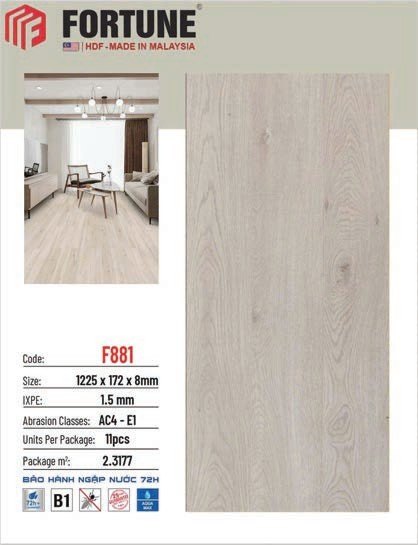 Sàn gỗ Fortune 8mm mã F887