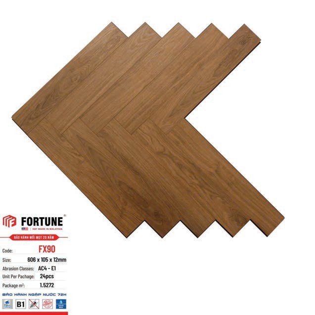 Sàn gỗ Fortune xương cá 12mm mã FX93